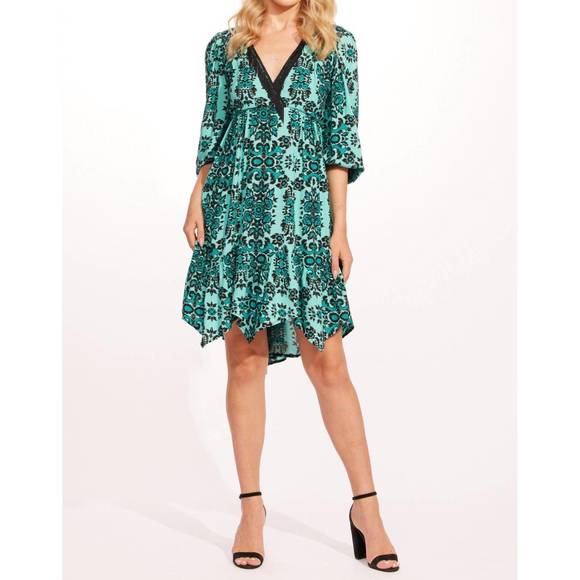 NEW EVA FRANCO melanie dress in mandala teal - Picture 1 of 3